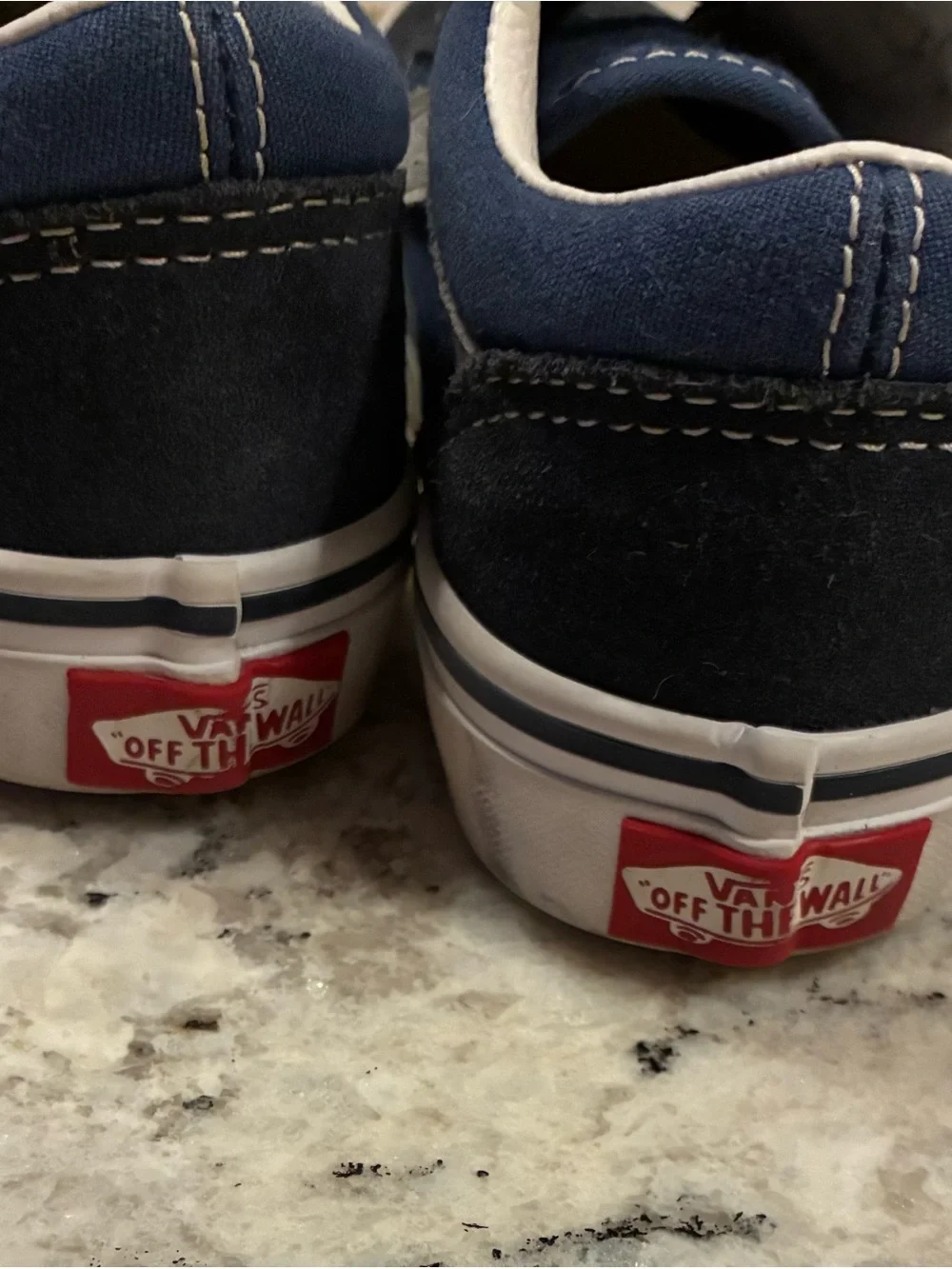 Vans Navy and White Kids Velcro Skate Shoes. 12